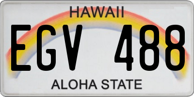 HI license plate EGV488