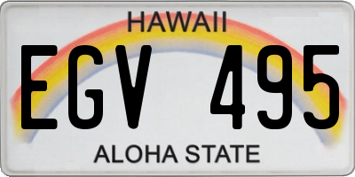 HI license plate EGV495