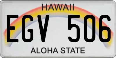 HI license plate EGV506