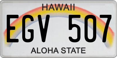 HI license plate EGV507