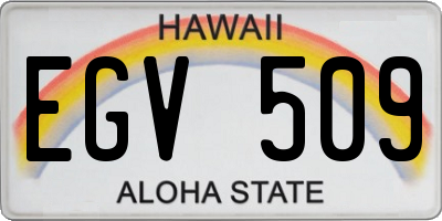 HI license plate EGV509