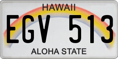 HI license plate EGV513
