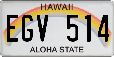 HI license plate EGV514