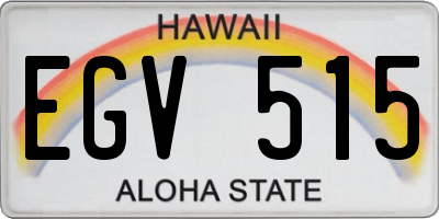 HI license plate EGV515