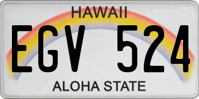 HI license plate EGV524