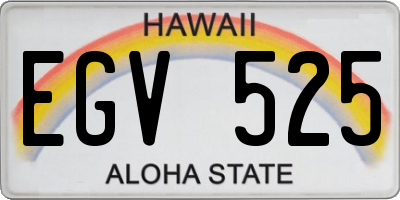 HI license plate EGV525