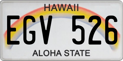HI license plate EGV526