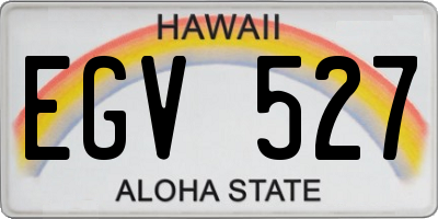 HI license plate EGV527