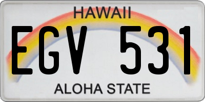 HI license plate EGV531