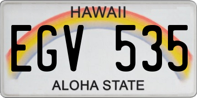 HI license plate EGV535