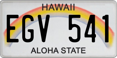 HI license plate EGV541