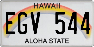HI license plate EGV544