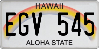 HI license plate EGV545