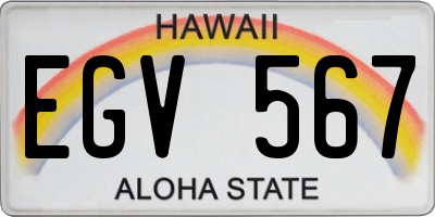 HI license plate EGV567