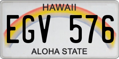 HI license plate EGV576
