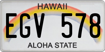 HI license plate EGV578