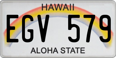 HI license plate EGV579