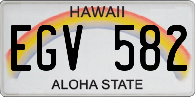 HI license plate EGV582