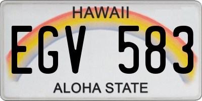 HI license plate EGV583