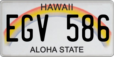 HI license plate EGV586