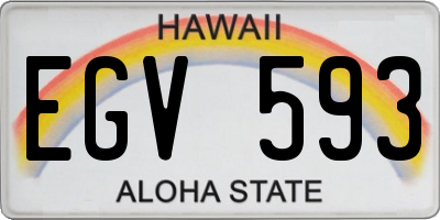 HI license plate EGV593