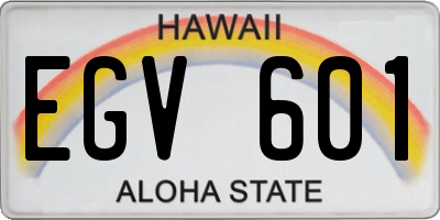 HI license plate EGV601