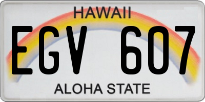 HI license plate EGV607