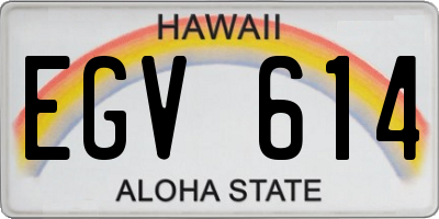 HI license plate EGV614
