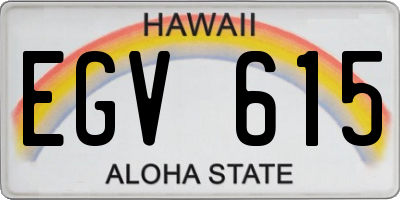 HI license plate EGV615