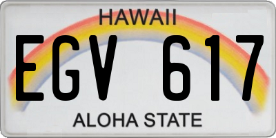 HI license plate EGV617