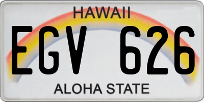 HI license plate EGV626