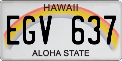 HI license plate EGV637