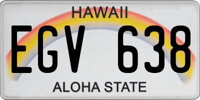 HI license plate EGV638
