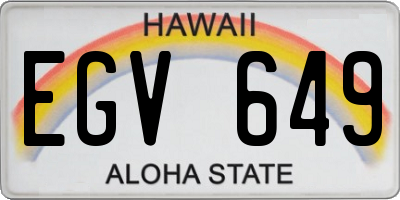 HI license plate EGV649