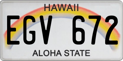 HI license plate EGV672