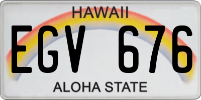 HI license plate EGV676