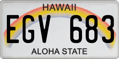 HI license plate EGV683