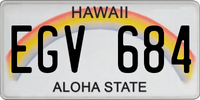 HI license plate EGV684