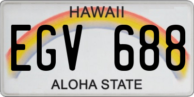 HI license plate EGV688