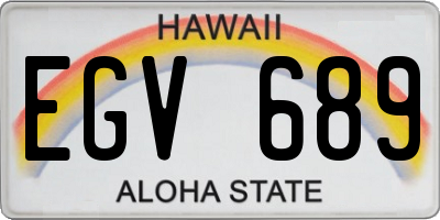 HI license plate EGV689