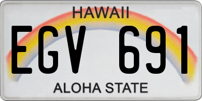 HI license plate EGV691