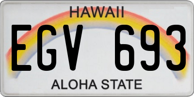 HI license plate EGV693