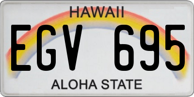 HI license plate EGV695
