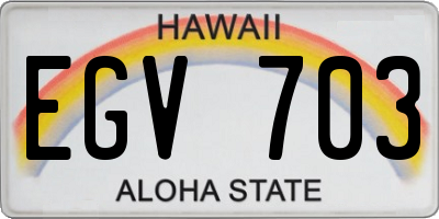 HI license plate EGV703