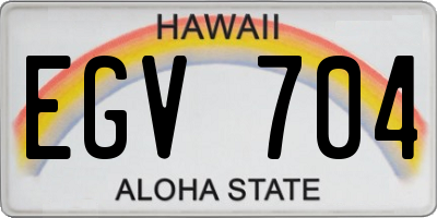 HI license plate EGV704