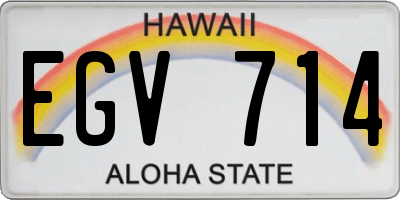 HI license plate EGV714