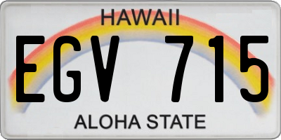 HI license plate EGV715