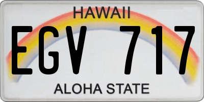 HI license plate EGV717