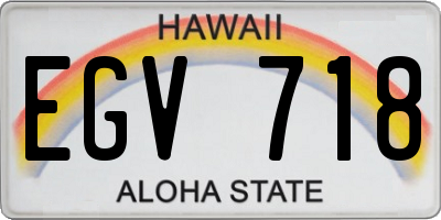 HI license plate EGV718