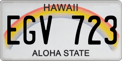 HI license plate EGV723